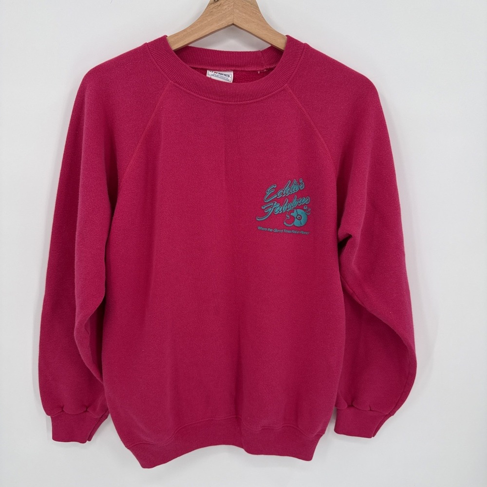 Vintage Womens Pink "Eddie's Fabulous Diner" Size Large Reno, NV 80's 90's USA